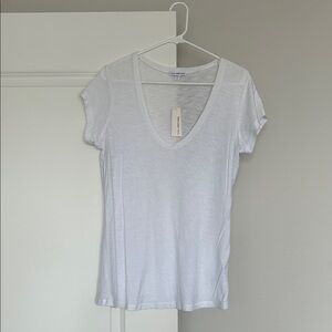 James Perse White Scoop Neck T-Shirt